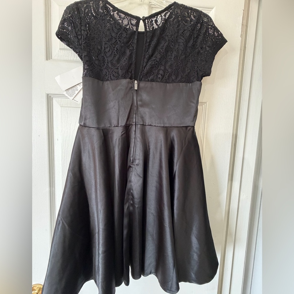 NWT Calvin Klein Girl’s Dress black satin size 14.5 - Picture 7 of 14